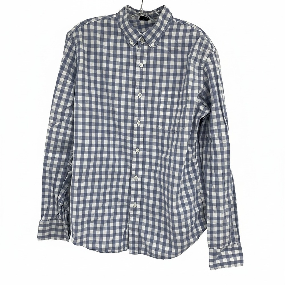 J. Crew Men’s Gingham Shirt | Cotton Blend, Long Sleeve, Regular L
